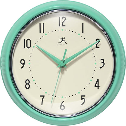 Infinity Instruments LTD. Retro 9 inch Silent Sweep Non-Ticking Mid Century by InfinityInstruments