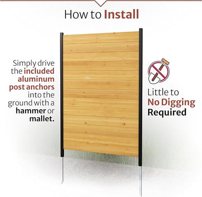 5ft H x 3.2ft W No Dig Enclo Fairmont Cedar Wood Privacy Screen, Great to Hide - Image 4