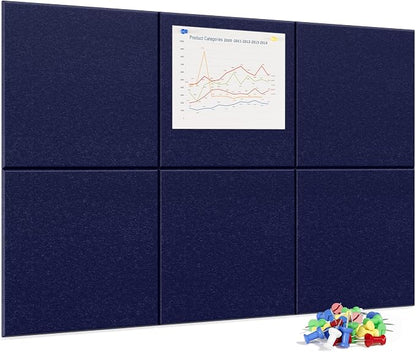 Neatsure Large Cork Board for Wall, 6 Panels Felt Tiles Tack Push Pin Board for by Neatsure