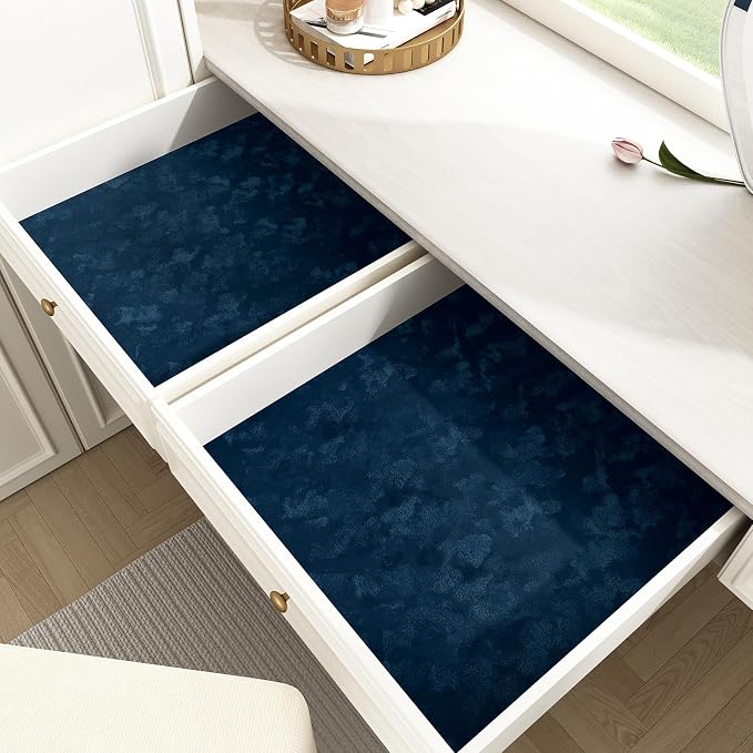 Wallercity Navy Blue Flocking Fabric Contact Paper - Image 7