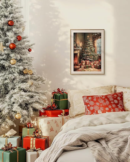 VIYYIEA Winter Framed Wall Art for Living Room, Christmas Tree Canvas Prints - Image 9