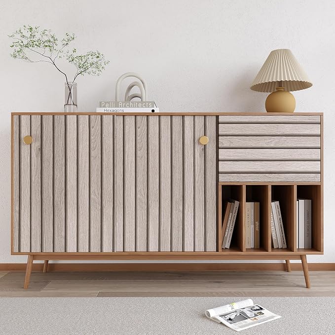 VEELIKE Grey Wooden Slats Peel and Stick Wallpaper Wood Contact Paper - Image 7