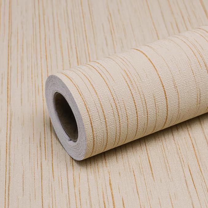 Beige Grasscloth Peel and Stick Wallpaper by Qianglive