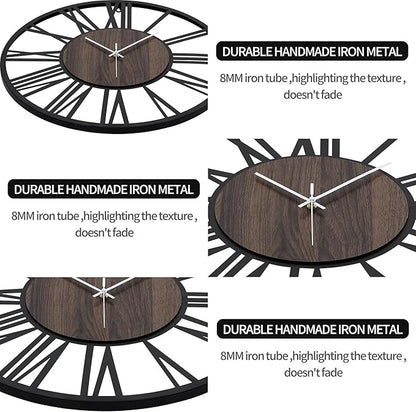 LEIKE Large Wall Clocks, Non Ticking, Battery Operated Small Vintage Round - Image 4
