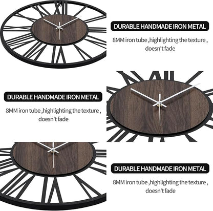 LEIKE Large Wall Clocks, Non Ticking, Battery Operated Small Vintage Round - Image 4