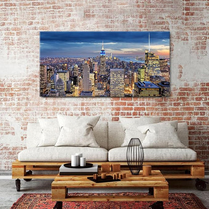 Extra Large New York City Wall Art NYC Skyline Office Wall Decor Sunset - Image 3