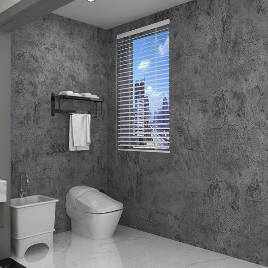 3yecao 31"×1181" Extra Wide Big Thickness Blue Grey Concrete Wallpaper Peel and - Image 2
