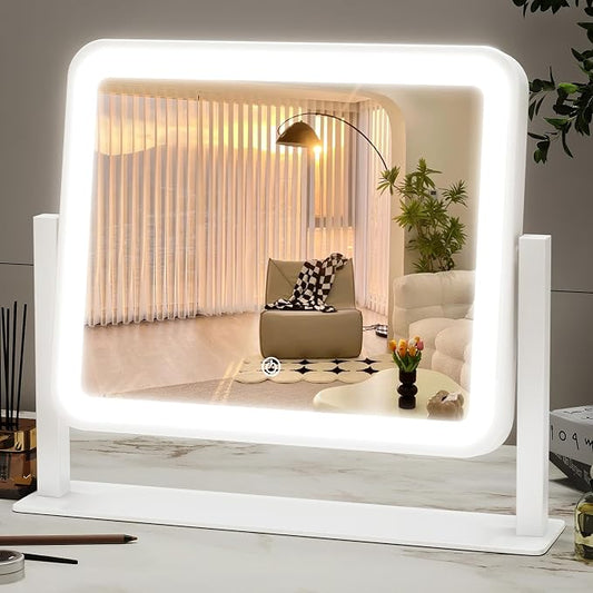 ROLOVE 14"x12"Vanity Mirror, Lighted Makeup Mirror by ROLOVE