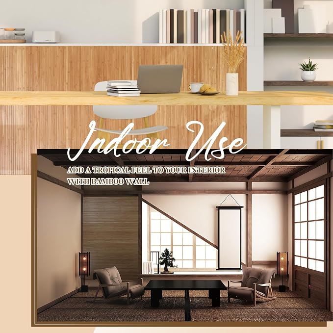 Juexica 2 Pcs Natural Bamboo Wall Panel 12 x 96 Inch Bamboo Covering Renewable - Image 6