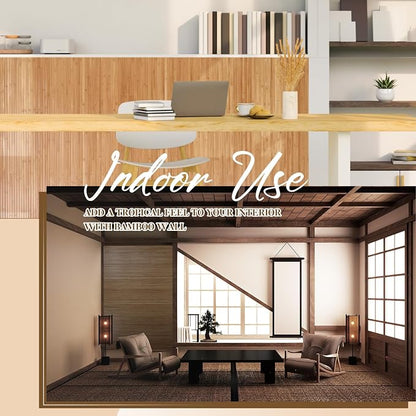 Juexica 2 Pcs Natural Bamboo Wall Panel 12 x 96 Inch Bamboo Covering Renewable - Image 6