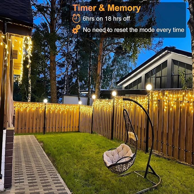 132ft Icicle Lights for Outside - 1280 LED Warm White Christmas Lights with 240 Twinkle Drops, 8 Modes Plug in Waterproof Timer Memory for Tree Wedding Party Window Patio Eave Yard Holiday Decoration