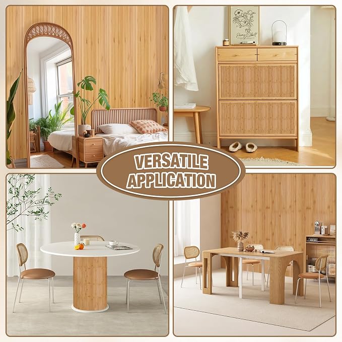 Natural Bamboo Wall Panel for Interior Wall Decor, Pole Wrap Wainscoting - Image 6