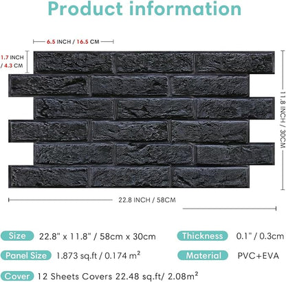 Commomy 3D Brick Wall Panels Peel and Stick - Image 6