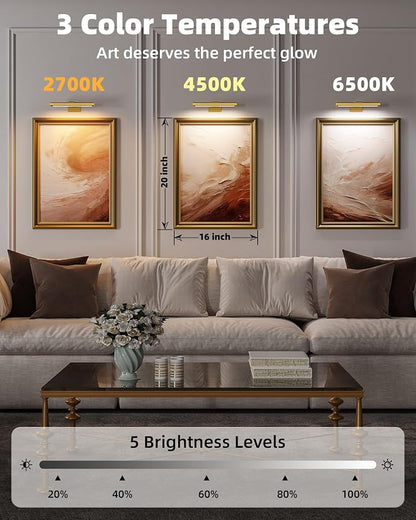 EZVALO Picture Light for Wall, Rechargeable 2400mAh Battery Lights Wireless - Image 7