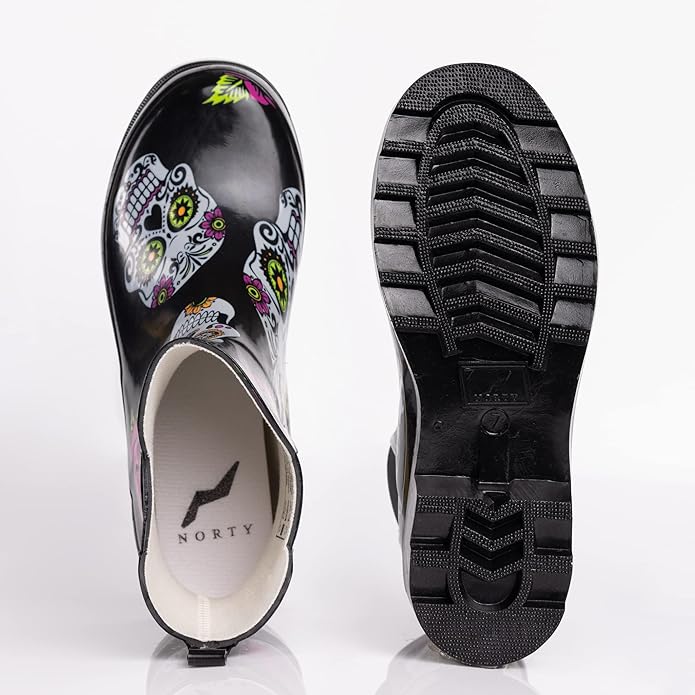 NORTY - Womens Ankle Rain Boots - Ladies Waterproof Winter Spring Garden Boot runs ½ size large