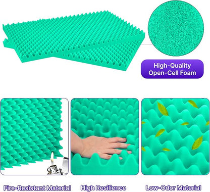 2 Pack Sound Proof Foam Panels for Walls, High Density Egg Crate Sound - Image 4