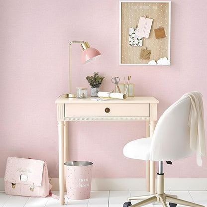 Grasscloth Peel and Stick Wallpaper 15.75x196.85inch Modern Pink Removable - Image 2