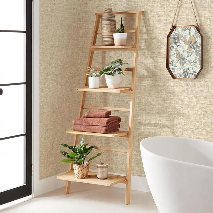 Amiya Grasscloth Cream Wallpaper 17.3"x120" Peel and Stick Beige Faux Fabric - Image 6