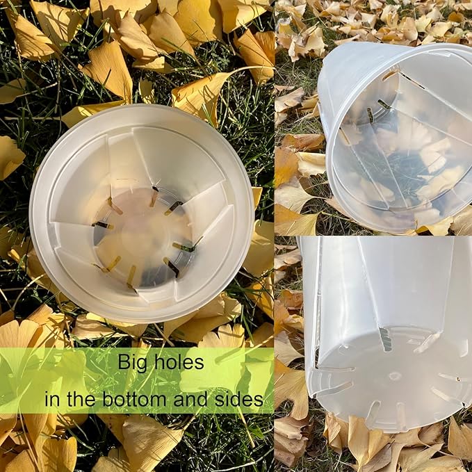 Large Clear pots for Plants,10 Sets 5/6/7/8/9 inch Thick Plastic Nursery pots for Plants with Drainage Holes for Monstera Plant Live,Succulents etc - Indoor and Outdoor use
