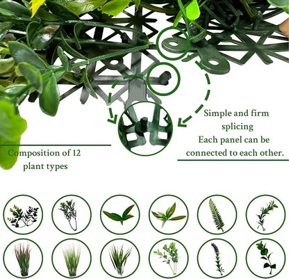 ODTORY Artificial Boxwood Topiary Hedges Panels: 20'' x 20'' 12P UV-Protected - Image 3