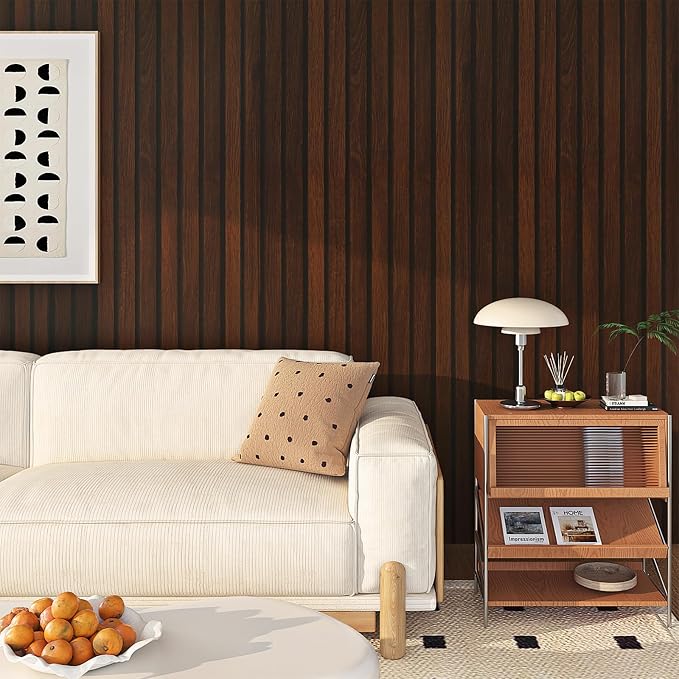 FunStick 16"x240" Peel and Stick Wallpaper Wood Slats Self Adhesive Wall Paper - Image 2