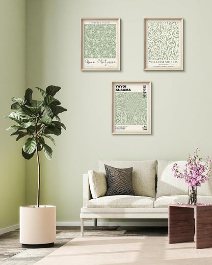 HesenDot Framed Matisse Sage Green Wall Art, William Morris Canvas Wall Decor - Image 8