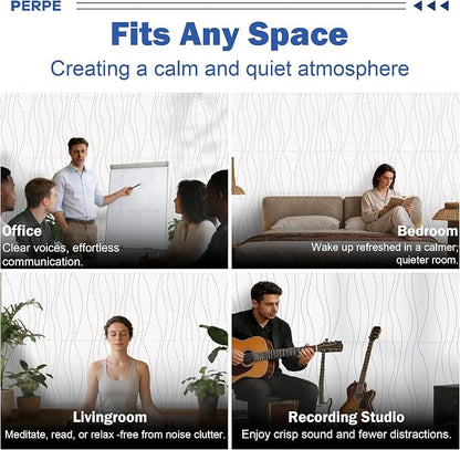 6 PCS Acoustic Panels, 23.6x23.6'' Self-Adhesive Soundproof Wall Panels - Image 8
