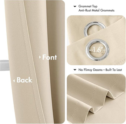 MIULEE Blackout Curtains for Bedroom Living Room 2 Panels, Thermal Insulated - Image 4
