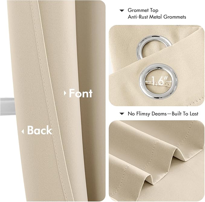 MIULEE Blackout Curtains for Bedroom Living Room 2 Panels, Thermal Insulated - Image 4