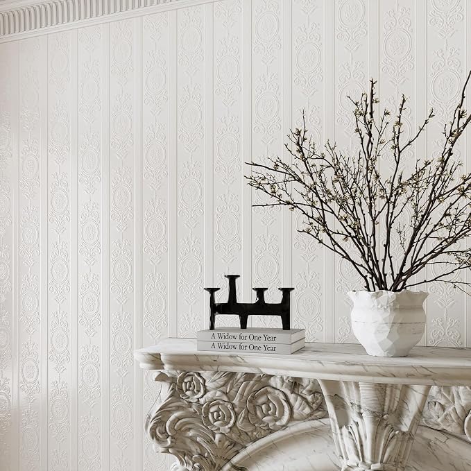 JiffDiff Wallpaper Peel and Stick Textured, 3D Embossed Wall Paper Stick on - Image 5