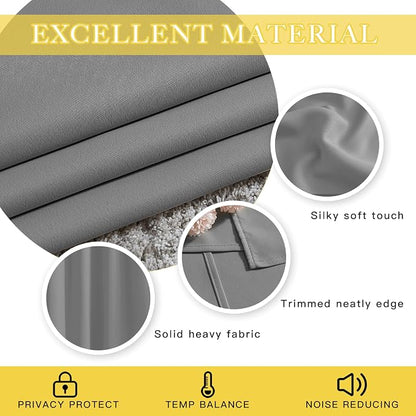 NICETOWN Blackout Silver Grey Sliding Door Curtains 90 inch Length, Thermal - Image 5