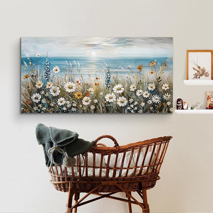 SERIMINO Large Wall Art for Living Room, Coastal Landscape Wall Decor, Beach - Image 6