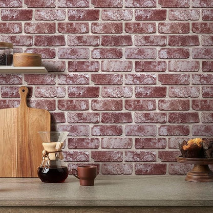 3D Faux Brick Wall Panels Peel and Stick, Small Brick-Look Textured Wall Sticker - Image 2