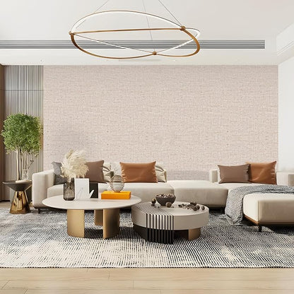15.75"x590.6" Beige Grasscloth Wallpaper Peel and Stick Removable Textured Wall - Image 7