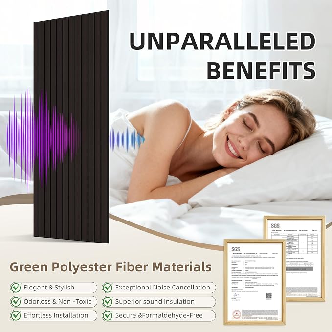 TO-TH Wood-Look Acoustic Wall Panels, 10 Pack 47.2” x 23.6” Acoustic Panels - Image 3