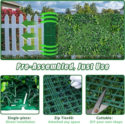 Grooy Grass Wall, Artificial Boxwood Panels 40"x120", Privacy Hedge Fence Screen - Image 4
