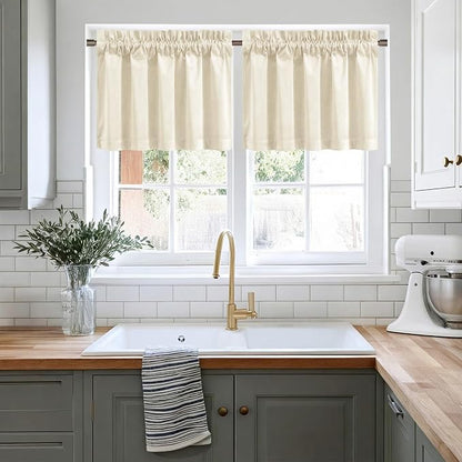 NICETOWN Ivory White Velvet Valance Curtain - Image 3