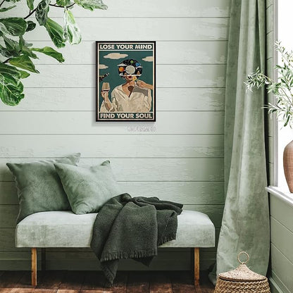 YuzhongART Vintage Lose Your Mind Find Your Soul Poster Mental Health Quote - Image 5