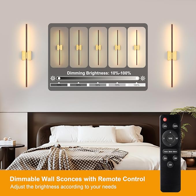 Morauroral Walnut Battery Operated Wall Sconce - Image 2