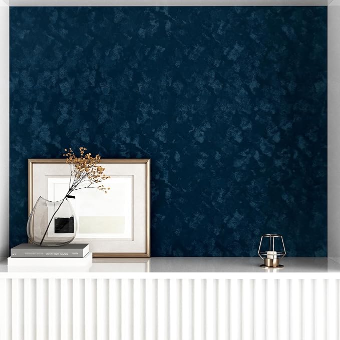 Wallercity Blue Velvet Wallpaper Textured Vitnage Peel and Stick Wallpaper - Image 7