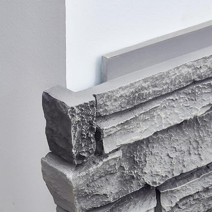 Fogstone Left-Hand Corner Panel Artisan Hand Painted 90-Degree Faux Stone Edging - Image 3