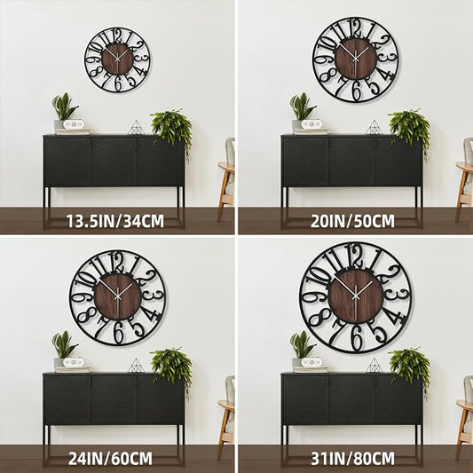 Large Wall Clock for Living Room Decor, 14 Inch Non Ticking Silent, Battery - Image 2