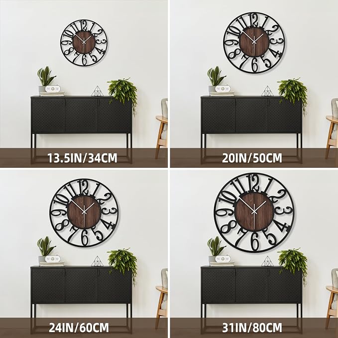 Large Wall Clock for Living Room Decor, 16 Inch Non Ticking Silent, Battery - Image 2