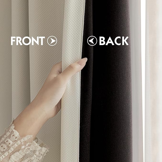 FMFUNCTEX 100% Beige Blackout Curtains - Image 7