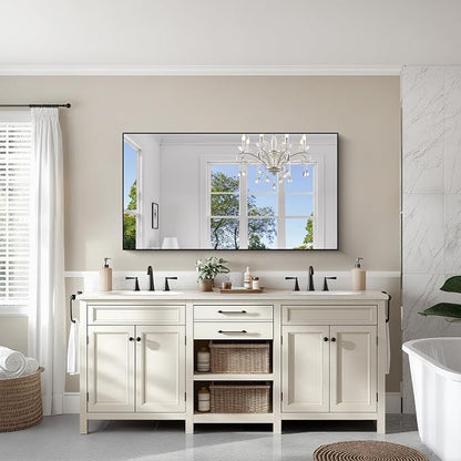 KOCUUY Bathroom Mirror, 30x55 Inch Large Black Mirrors - Image 5