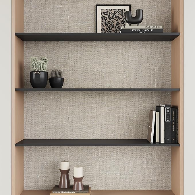 VEELIKE Beige Glasscloth Peel and Stick Wallpaper Textured 24''x118'' - Image 6