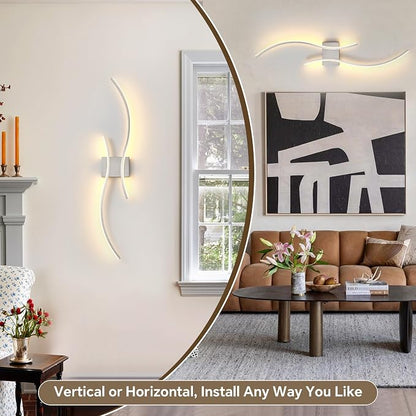 Battery Operated Wall Sconce Set of 2, Dimmable Modern LED Rechargeable Wall - Image 3