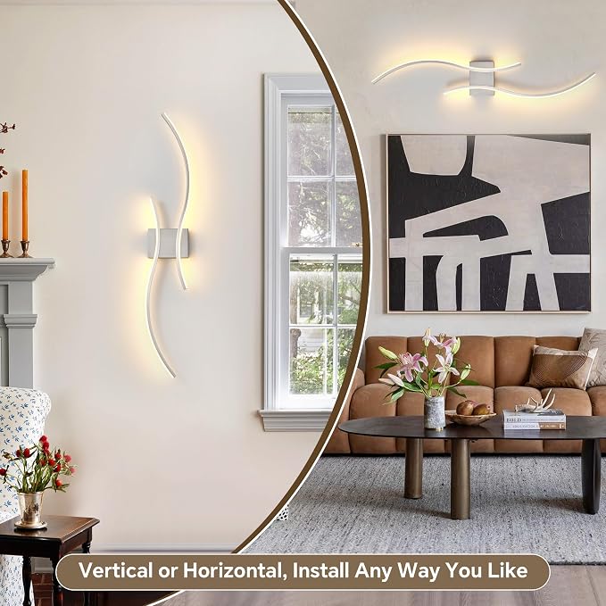Battery Operated Wall Sconce Set of 2, Dimmable Modern LED Rechargeable Wall - Image 2