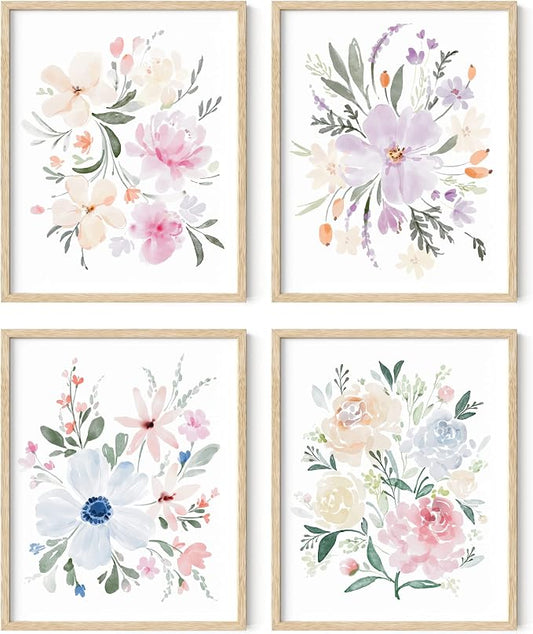 HAUS AND HUES Bouquet Set Art Print Set of 4 16x20 by HausandHuesArtPrints