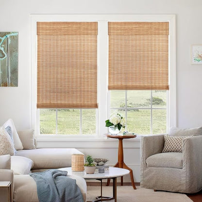 LazBlinds No Tools No Drill Cordless Bamboo Roman Shades, Custom Light - Image 4